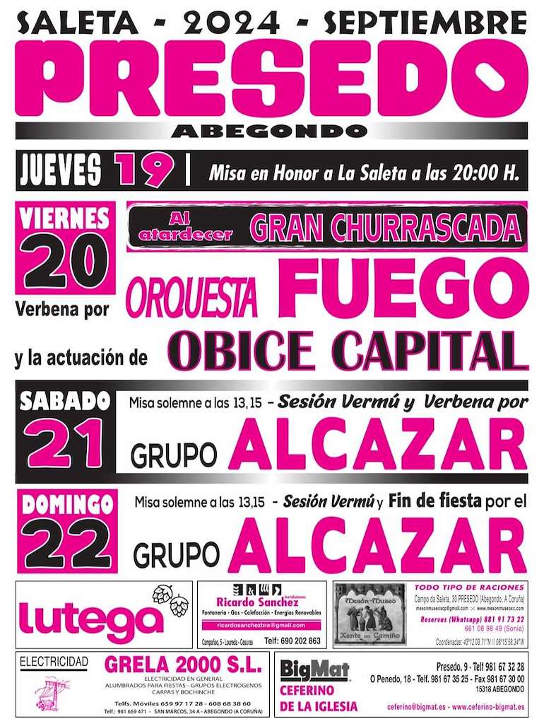 Fiestas de la Saleta de Presedo (2023) en Abegondo