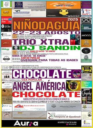 Fechas, información, programa, cartel, imágenes, mapa y ubicación de Fiestas de Niñodaguia  en  Xunqueira de Espadanedo