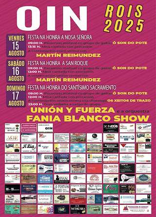 Fechas, información, programa, cartel, imágenes, mapa y ubicación de Fiestas de Oín  en  Rois