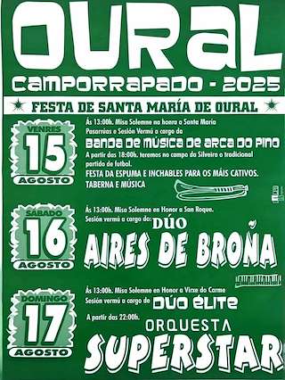 Fechas, información, programa, cartel, imágenes, mapa y ubicación de Fiestas de Oural  en  Boqueixón
