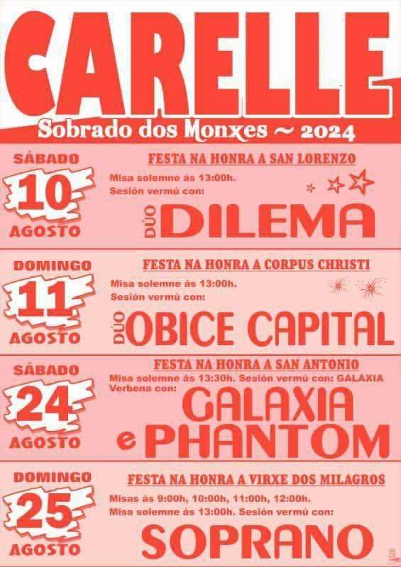Fiestas en Carelle en Sobrado
