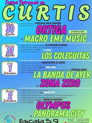 Fechas, información, programa, cartel, imágenes, mapa y ubicación de Fiestas Patronales  en  Curtis