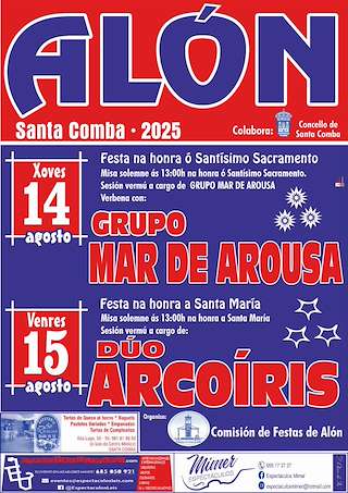 Fechas, información, programa, cartel, imágenes, mapa y ubicación de Fiestas Patronales de Alón  en  Santa Comba