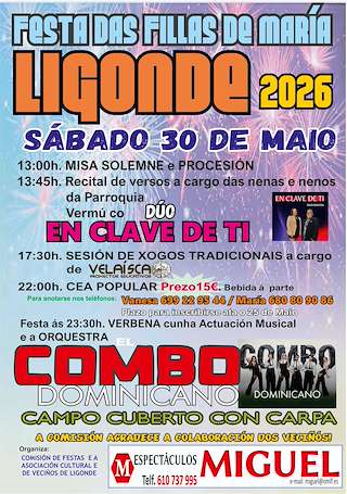 Fechas, información, programa, cartel, imágenes, mapa y ubicación de Fillas de María de Ligonde (2026)  en  Monterroso