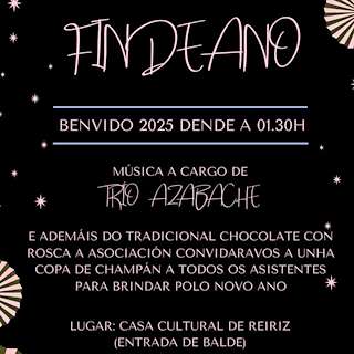 Fechas, información, programa, cartel, imágenes, mapa y ubicación de Fin de Ano de Reiriz   en  Pontevedra