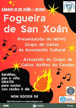 Fogueira de San Xoán de A Feira en Salceda de Caselas