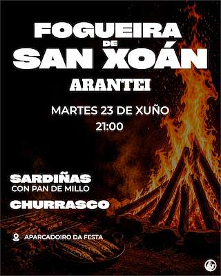 Fechas, información, programa, cartel, imágenes, mapa y ubicación de Fogueira de San Xoán de Arantei (2026)  en  Salvaterra do Miño