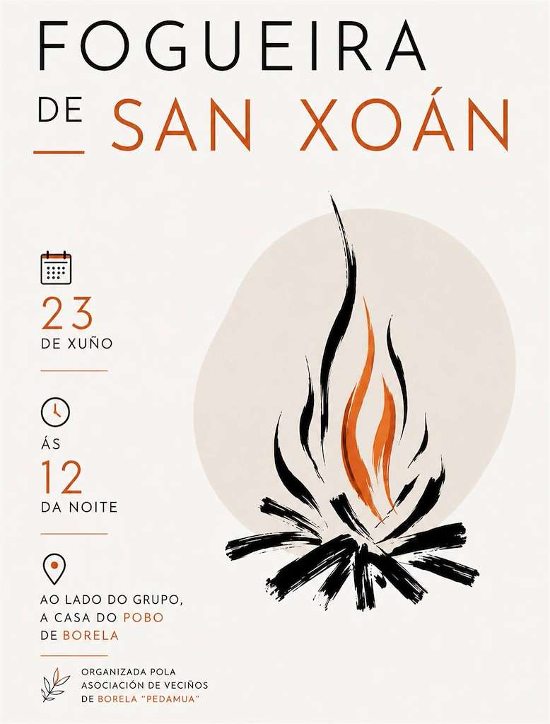 Fogueira de San Xoán de Borela (2026) en Cerdedo Cotobade