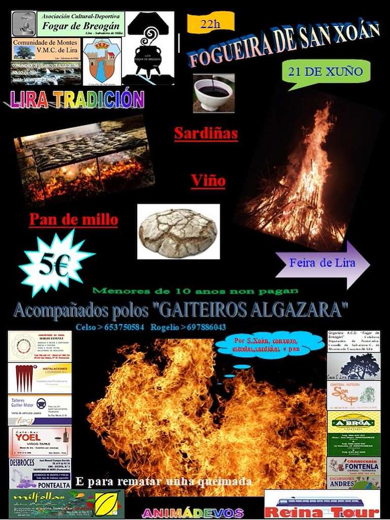 Fogueira de San Xoán de Lira en Salvaterra do Miño