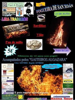 Fechas, información, programa, cartel, imágenes, mapa y ubicación de Fogueira de San Xoán de Lira  en  Salvaterra do Miño