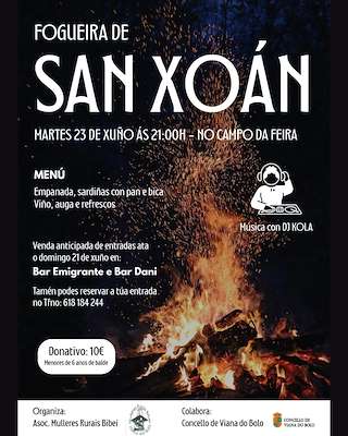 Fechas, información, programa, cartel, imágenes, mapa y ubicación de Fogueira de San Xoán (2026)  en  Viana do Bolo