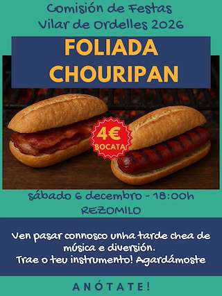 Fechas, información, programa, cartel, imágenes, mapa y ubicación de Foliada Chouripan de Vilar de Ordelles  (2025)  en  Esgos