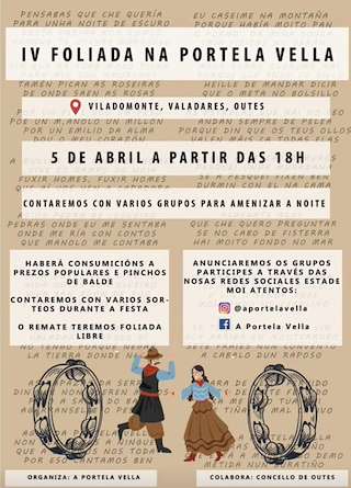 Fechas, información, programa, cartel, imágenes, mapa y ubicación de IV Foliada da Portela Vella  en  Outes