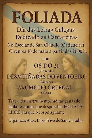 Fechas, información, programa, cartel, imágenes, mapa y ubicación de Foliada das Letras Galegas  en  Ortigueira