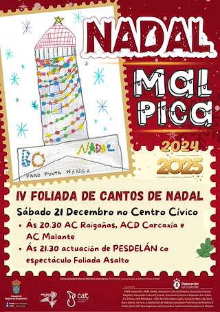 Fechas, información, programa, cartel, imágenes, mapa y ubicación de IV Foliada de Cantos de Nadal  en  Malpica de Bergantiños