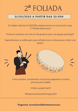Fechas, información, programa, cartel, imágenes, mapa y ubicación de Foliada de Marrozos  en  Santiago de Compostela