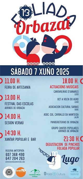 Fechas, información, programa, cartel, imágenes, mapa y ubicación de XIII Foliada de Orbazai  en  Lugo