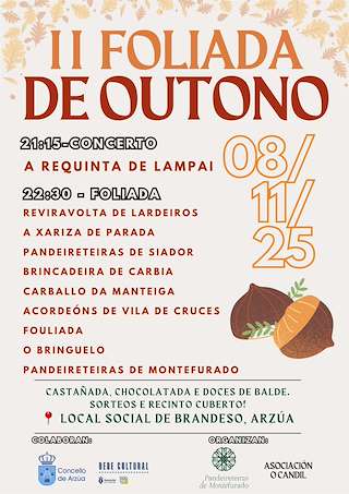 Fechas, información, programa, cartel, imágenes, mapa y ubicación de II Foliada de Outono (2025) en Arzúa