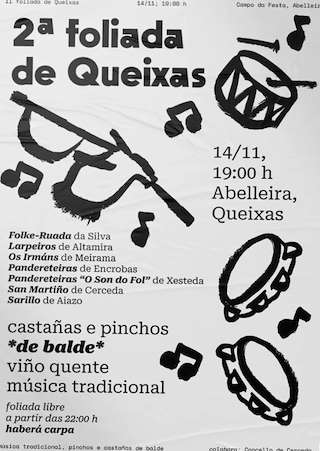 Fechas, información, programa, cartel, imágenes, mapa y ubicación de II Foliada de Queixas (2025)  en  Cerceda