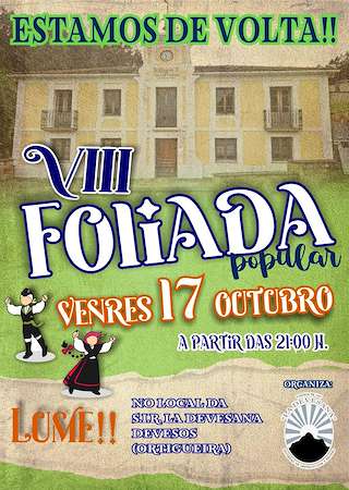 Fechas, información, programa, cartel, imágenes, mapa y ubicación de VIII Foliada Popular de Devesos (2025)  en  Ortigueira