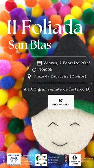 Fechas, información, programa, cartel, imágenes, mapa y ubicación de II Foliada San Blas  en  Oleiros