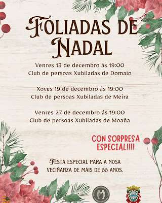 Fechas, información, programa, cartel, imágenes, mapa y ubicación de Foliadas de Nadal  en  Moaña