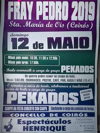 Fray Pedro de Santa María de Ois  en Coirós