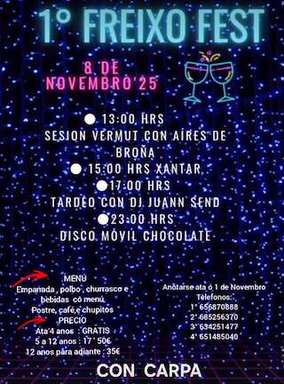 Fechas, información, programa, cartel, imágenes, mapa y ubicación de I Freixo Fest (2025) en Outes