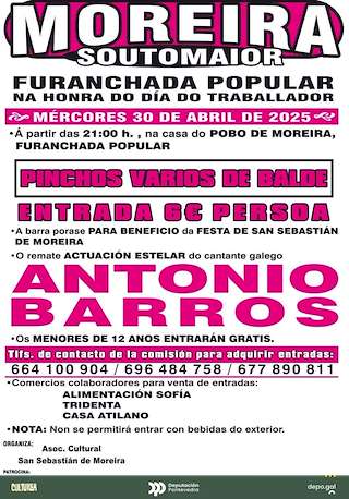 Fechas, información, programa, cartel, imágenes, mapa y ubicación de Furanchada Popular de Moreira  en  Soutomaior