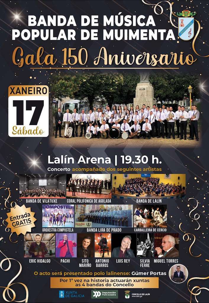 Gala 150 Aniversario Banda de Música Popular de Muimenta  en Lalín