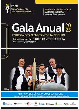 Fechas, información, programa, cartel, imágenes, mapa y ubicación de Gala Anual Premios Nécora de Ouro  en  Vilagarcía de Arousa