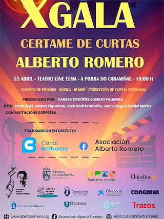 Fechas, información, programa, cartel, imágenes, mapa y ubicación de X Gala Certame de Curtas Alberto Romero (2026)  en  A Pobra do Caramiñal