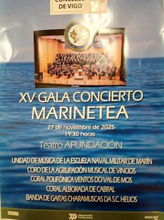 Fechas, información, programa, cartel, imágenes, mapa y ubicación de XV Gala Concierto Marinetea  (2025)  en  Vigo