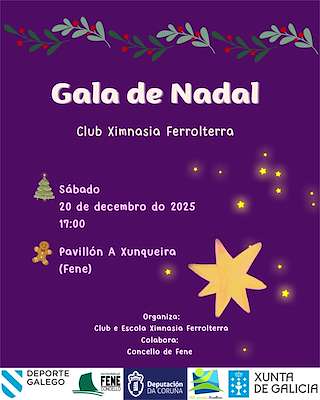 Fechas, información, programa, cartel, imágenes, mapa y ubicación de Gala de Nadal do Club Ximnasia Ferrolterra (2025)  en  Fene