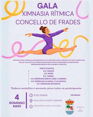 Fechas, información, programa, cartel, imágenes, mapa y ubicación de Gala de Ximnasia Rítmica  en  Frades