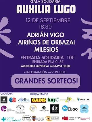 Fechas, información, programa, cartel, imágenes, mapa y ubicación de Gala Solidaria Auxilia Lugo