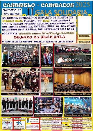 Fechas, información, programa, cartel, imágenes, mapa y ubicación de II Gala Solidaria de Castrelo  en  Cambados