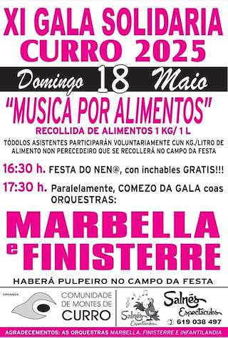 Fechas, información, programa, cartel, imágenes, mapa y ubicación de XI Gala Solidaria Música por Alimentos  en  Barro