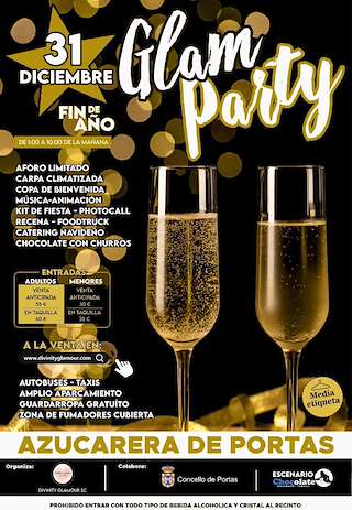 Fechas, información, programa, cartel, imágenes, mapa y ubicación de Glam Party - Fin de Año  en  Portas