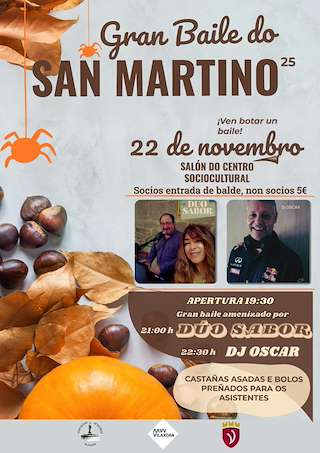 Fechas, información, programa, cartel, imágenes, mapa y ubicación de Gran Baile do San Martiño de Vilaxoán (2025)  en  Vilagarcía de Arousa