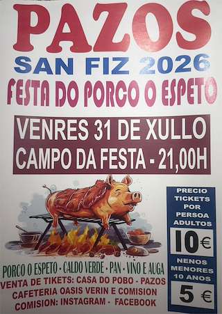 Fechas, información, programa, cartel, imágenes, mapa y ubicación de Gran Cea Popular de Pazos  (2026)  en  Ponteceso