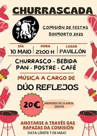 Fechas, información, programa, cartel, imágenes, mapa y ubicación de Gran Churrascada   en  Boimorto