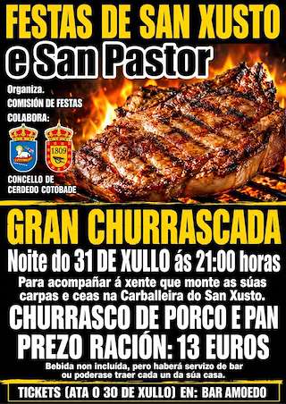 Fechas, información, programa, cartel, imágenes, mapa y ubicación de Gran Churrascada (2026)  en  Cerdedo Cotobade