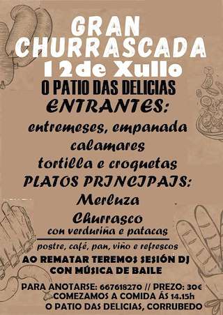 Fechas, información, programa, cartel, imágenes, mapa y ubicación de Gran Churrascada de Corrubedo  en  Ribeira