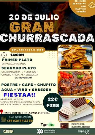 Fechas, información, programa, cartel, imágenes, mapa y ubicación de Gran Churrascada de Currás   en  Tomiño