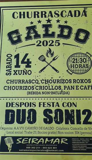 Fechas, información, programa, cartel, imágenes, mapa y ubicación de Gran Churrascada de Galdo  en  Viveiro