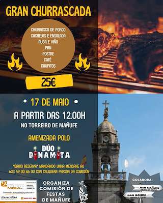 Fechas, información, programa, cartel, imágenes, mapa y ubicación de Gran Churrascada de Mañufe   en  Gondomar