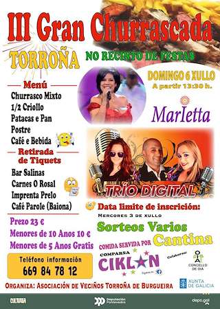 Fechas, información, programa, cartel, imágenes, mapa y ubicación de III Gran Churrascada de Torroña  en  Oia