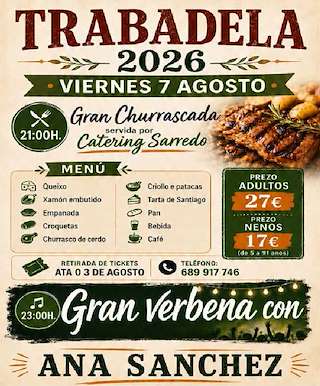 Fechas, información, programa, cartel, imágenes, mapa y ubicación de Gran Churrascada de Trabadela (2026)  en  Trabada