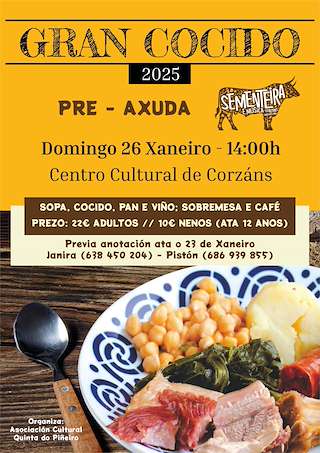 Fechas, información, programa, cartel, imágenes, mapa y ubicación de Gran Cocido de Corzáns   en  Salvaterra do Miño